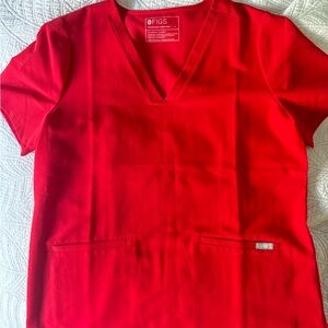 Figs Red Technical Collection Scrub Top